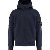 Stone Island Vienos spalvos su gobtuvu ir logotipu užtraukiama striukė Vyriškos striukės Mėlyna K2S156100009S0A20-V0020 L