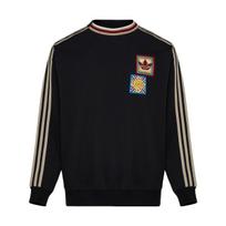 Adidas Originals FW25 Megztinis apvaliu kaklu, Ribotas Kinų Naujųjų metų leidimas, Laisvo kirpimo sportinis dryžuotas džemperis, Unisex džemperis KU1422 S