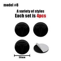 Automobilio lipdukas Tesla automobilis 56 mm Emblema Ratlankio dangtelio lipdukai Tesla Model S Model3 2024 Model Y X Padangos centro dangtelio ženklelis 4PCS For Tesla gray