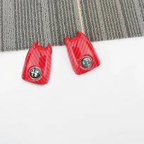 Alfa Romeo 2026 Karštas Lipdukas Automobilio Raktų Dangtelis Pakeičiamas Raktų Dėklas Alfa Romeo Stelvio Giulia Tonale Anglies Pluošto Stiliaus Color logo sidabras