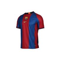 Nike FC Barcelona Futbolo Treniruočių Marškinėliai Trumpomis Rankovėmis Vyriški Viršutiniai Drabužiai Raudoni Mėlyni AQ5102-431 L
