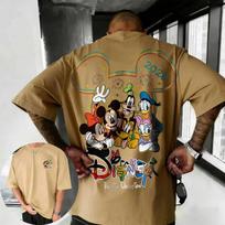Mickey Mouse ir Donald Duck Naujųjų Metų Grafinis Spaudinys Marškinėliai Moterims Vyrams Harajuku Gatvės Stiliaus Vasaros Marškinėlis Medvilninis Per dydžio Viršus S