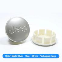 Jeep 4 vnt. Automobilio ratlankio centrinės dalies dangtelio emblemos dekoravimo rinkinys, 55MM 63MM dydžio, Jeep Wrangler Grand Cherokee Aveng