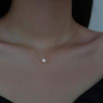 WOOZU 925 Sidabro Prancūziškas Mielas Keturlapis Dobilas Pakabukas Karoliai Moterims Prabangi Raktikaulio Grandinėlė 14k Auksu Padengti Papuošalai Small Gold black