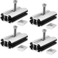 14 Pieces Solar Panel Thin Film Middle Clamp Aluminum Alloy for Connecting and Fixing 6 10mm Panels with Screws