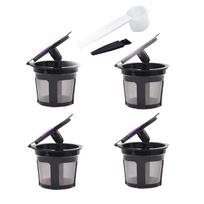 Daugkartinio naudojimo K puodeliai Keurig aparatams - Universalus tinka 1.0 ir 2.0 Keurig kavos aparatai - Užpildomi K puodeliai kavos filtrai 4pcs violetinė