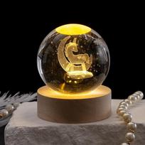 3D Crystal Ball Sculpture Laser Carving Solar System Statuary Astronomy Planets Glass Ball Statue Festival Gift Home Decoration