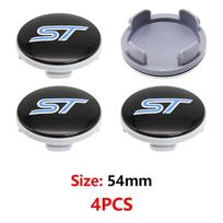 Automobilio lipdukas Ford 4 vnt. 54 mm ratlankio centrinis dangtelis Logotipas Stebulės dangtelis Ženklelis Emblema Ford Focus Mk2 Mk3 Fiesta Ranger Mondeo Mk4 S-MAX Ku