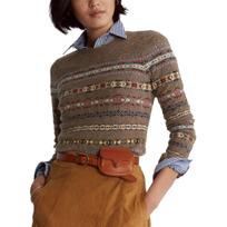 Polo Ralph Lauren Fair Isle Daugiaspalvis apvalios apykaklės megztas megztinis Moteriškas megztinis 211815135-001 S