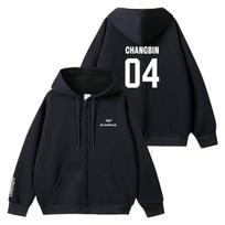 Straykids hoodies Coat Kpop Star SKZ KARMA clothings stage costume Felix-XL juoda