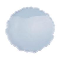 Serving Borad Crystal Epoxy Mold DIY Coaster Crystal Mould Irregular Round Tray Silicone Mold Fruit Plate Casting Mold white