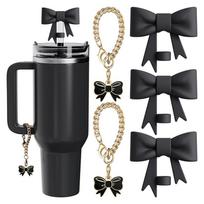 Compatible With Stanley Cup Accessories - 3Pcs Bow Cover Caps, 2Pcs Bow Charms For 30&40 Oz Tumbler With Handle balta