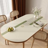 Handun Oval Easy-Clean Faux Leather Tablecloth