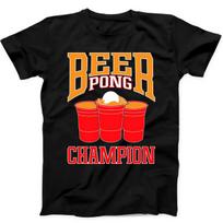 Beer Pong Čempionas Pub Geriausiai parduodamas Juokinga Dovana Juodi Marškinėliai Vasariniai Vyriški ir Moteriški Laisvi ir Kvėpuojantys Marškinėliai S