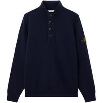 Stone Island Solid Color Half-Zip Stand Collar Wool Knit Sweater Unisex sweater Dark-Blue K2S155100040S00A3-V0020 XL