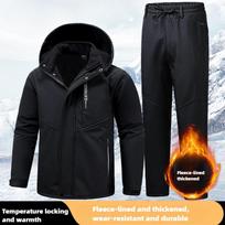 Rudens ir žiemos plius aksominis sutirštintas kombinezonas vyrams, vyriška striukė, neperpučiama vėjo, neperšlampama, atspari dilimui, su daug kišenių, apsauganti nuo šalčio ir šilumą sulaikantis kostiumas XS raudona