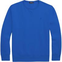 Polo Ralph Lauren Solid Color Pony Embroidered Crew Neck Knit Long Sleeve Sweatshirt Men sweatshirt Blue 710825900-012 S