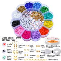 2600-6200vnt/rinkinys 3mm 6mm sėklų karoliukai Minkšto molio karoliukai slyvų dėžutės rinkinys, skirtas pasidaryk pats priedai papuošalų gamybai 3mm