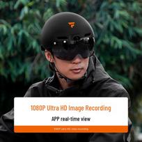 FOXWEAR Išmanusis dviratininko šalmas su vaizdo registratoriumi ir akiniais perlų baltos spalvos