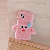 Apple 15 Pro Max Cartoon Phone Case: Plush Sweat Doll Design, Anti-Fall and Creative. Ideal for Autumn and Winter. Apple 15 Pro