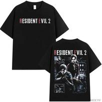 Resident Evil T-shirts Men Women Oversized 90s Leon Kennedy T-shirts Unisex Retro Resident Evil Theme Tees Streetwear Hip Hop Clothing 4XL