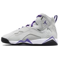 Air Jordan True Flight GS Base Grey Purple Venom Kids Sneakers Light-Base-Grey White Black 343795-052 36