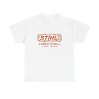 Stihl Grandininiai pjūklai DAUGELIO SPALVŲ Grafinis marškinėlis Unisex Storo medvilnės marškinėlis DOVANAI NAUJAS Unisex marškinėlis S