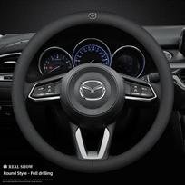 2025 Karštas 38cm automobilio odinis vairaračio užvalkalas anglies pluošto Mazda MX-5 CX-30 CX-3 CX-8 CX-5 CX3 CX5 CX4 cx30 cx8 automobiliui priedai