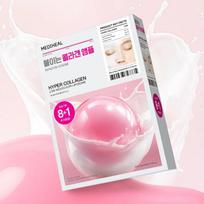 MEDIHEAL Hyper kolageno gelinės kaukės rinkinys – 8 + 1 lapelis | Stangrinamoji ir elastingumą gerinanti priežiūra 8+1sheets
