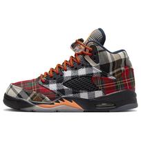 Air Jordan 5 Retro GS languotas juodas su oranžiniu ir tamsiai mėlynu FD4814-008 36 black