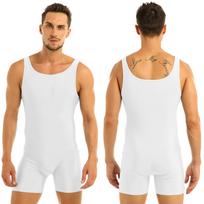 Sexy Mens One-Piece Bodysuit Stretch Leotard Tank Top Wrestling Singlet Jumpsuit M juoda