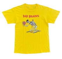 Vtg Bad Brains Grupės Skeletas Sunkaus Medvilnės Geltonas Visų Dydžių Marškinėlis BL539 Unisex T-Shirt M