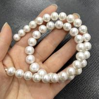 1String, Edison Pearl 9-11mm, White Natural Freshwater Pearl Beads for Jewelry Making DIY Necklace, Bracelet Accessories, Luxury Crafted Gifts 36cm 1String/ 9-11mm-36cm balta