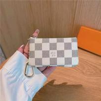 Klasikinė monetinė/ausinių dėklas, spalvų blokų unisex kortelių laikiklis/raktų pakabukas 13*6cm