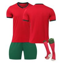 2425 Portugal Home Futbolo megztiniai šortai ir kojinės Naujo sezono šortai ir kojinės suaugusiems ir vaikams Dydžių rinkinys L