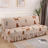 Nordic Flowers Spandex Sofa Bed Skirt Cover Without Armrest Folding Sofa Bed Cover For Living Room All -Inclusive Sofa Slipcover 2Pcs Pillow cases XS