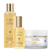 d'Alba Vita Tonizuojantis ir skaistinantis odos priežiūros rinkinys (Tonikas 180ml + Kapsulių serumas 50ml + Kapsulių kremas 55g)