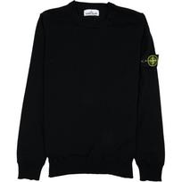 Stone Island logotipas Megztinis apvalia iškirpte ilgomis rankovėmis Vienspalvis megztinis Vyriškas megztinis Juodas K2S155100071S00C4-V0029 XXL