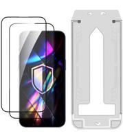 LCD apsauginis stikliukas (2 vnt.) su aplikatoriumi 3mk Hardy Hardura 9H Apple iPhone 15 Pro Max juodas