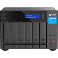 QNAP - TVS-h674-i3-16G - NAS - Tower - Intel® Core i3 - i3-12100 - Schwarz2.5 GHz Intel UHD Graphics 730 16GB SODIMM DDR4 5GB Flash 6 x 3.5 2 x M.2 RJ-45 HDMI USB