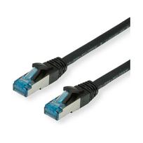 VALUE - Patch-Kabel - RJ-45 (M) bis RJ-45 (M) - 10 m - SFTP, PiMF - CAT 6a - halogenfrei, geformt, ohne Haken, gestranded - Schwarz (21.99.1967)