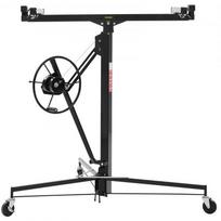 Gipso plokščių keltuvas 3353 mm, sunkiam darbui, 68 kg, reguliuojama teleskopinė svirtis, 1530x1530x1450 mm, juodas, plienas