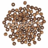 Karoliukai mediniai 10mm 100vnt  dark brown