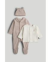 MOTHERCARE šliaužtinukas, megztinis ir kepurė, AV49101 62 cm