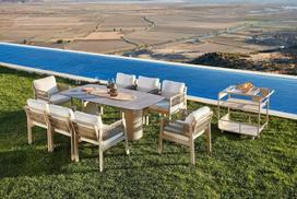 Valgomojo stalas „Toscana“ keraminis MDF medis rudas, 8 vietos, Õhtusöögilaud, Toscana, 200x70x100 cm, KeraamikaTool, Toscana, 68.8x73.2x55 cm, Alumiinium