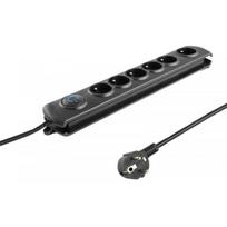 Qoltec 50111 viršįtampių apsauga 6 lizdai 1.8 m Juoda