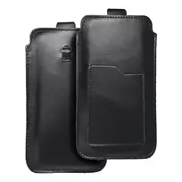 OEM ROYAL - Universal leather belt pouch / black - Size 2XL+wide - Compatible with SAMSUNG A12 / NOTE 9 / XIAOMI REDMI NOTE 10 PRO