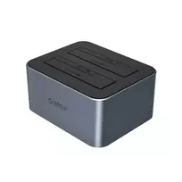Orico 6626C3-C-V1 2-Drive Docking Station with Offline Clone Function, 2.5"/3.5" SATA HDD/SSD - Gray