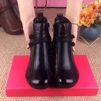 2025 Women's Retro Martin Chunky Heel Ankle Boots - Soft Leather, Comfortable, Round Toe Shoes 35 juoda spalva su vilnos pamušalu