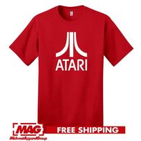ATARI CLASSIC RAUDONI MARŠKINĖLIAI Logotipas Vintage Vaizdo žaidimas Retro Žaidimai Žaidimo Marškinėliai Tee Unisex Marškinėliai XL